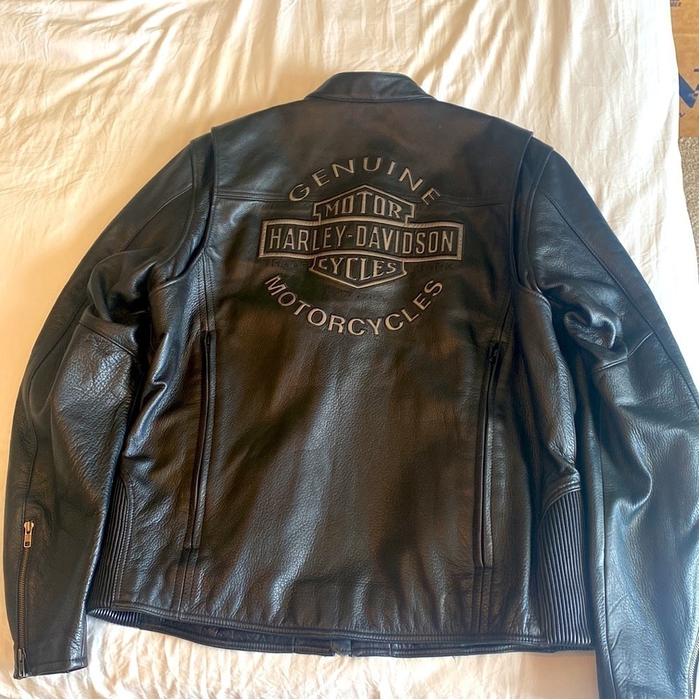 Authentic Harley Davidson Road Warrior Mens Leather Jacket XL Tall EUC​​​​​​​​​​